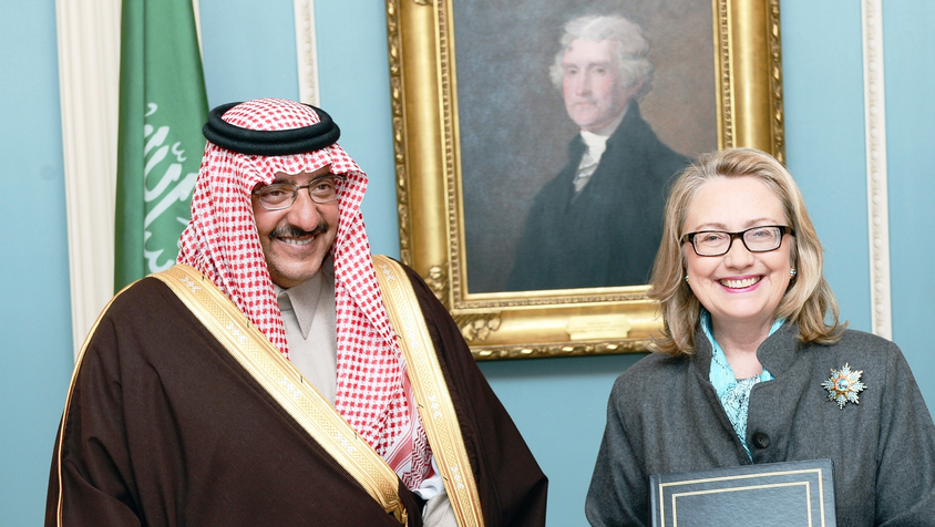 Muhammed bin Nayef and Hillary Clinton in 2013.