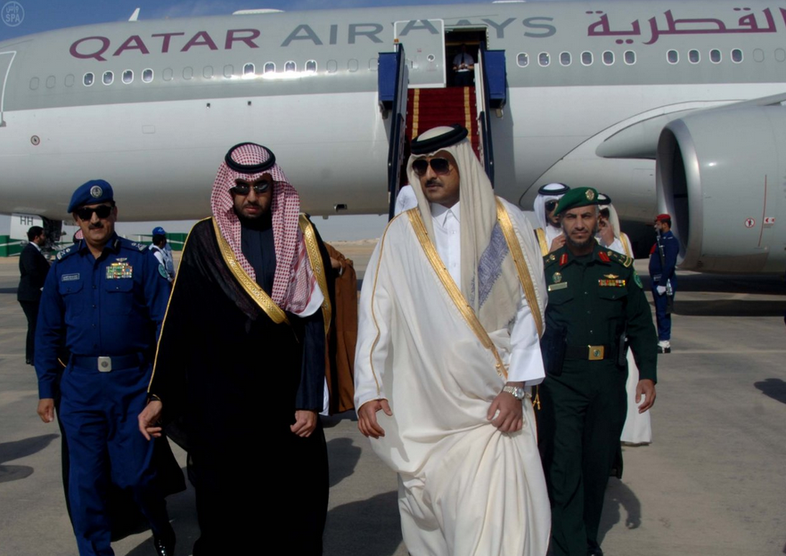 His Highness Sheikh Tamim Bin Hamad Al Thani, Emir of Qatar, and his accompanying delegation