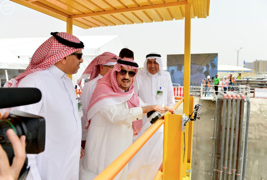 Emir of Riyadh region, called the work in the first giant tunnel boring machines within King Abdulaziz project for public transport3