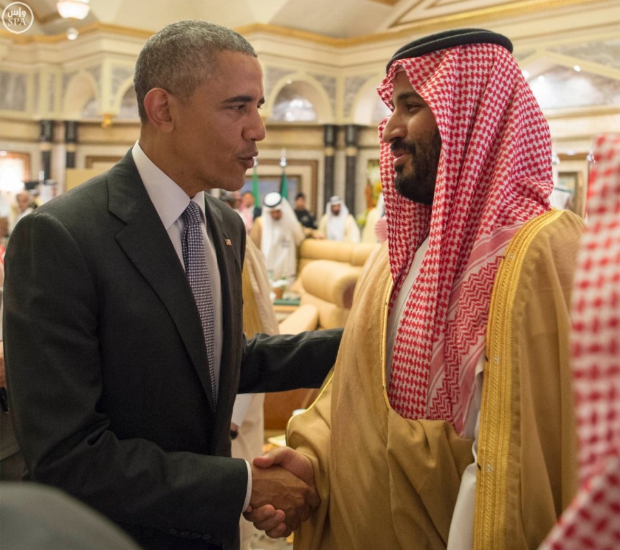Deputy Crown Prince Mohammed bin Salman with U.S. President Barack Obama.