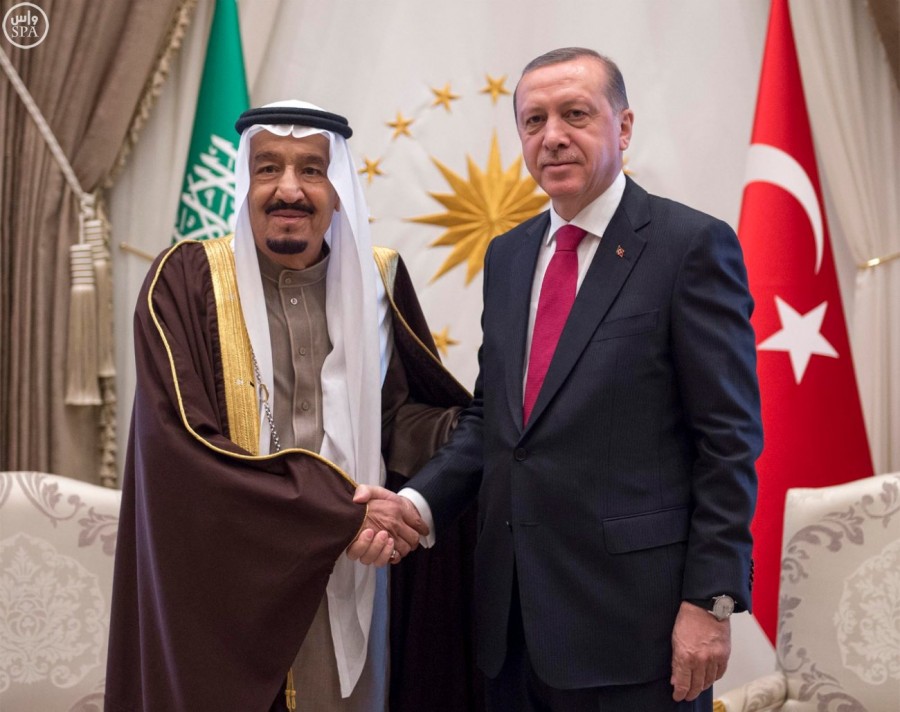 King Salman met today with Recep Tayyip Erdoğan in Ankara.