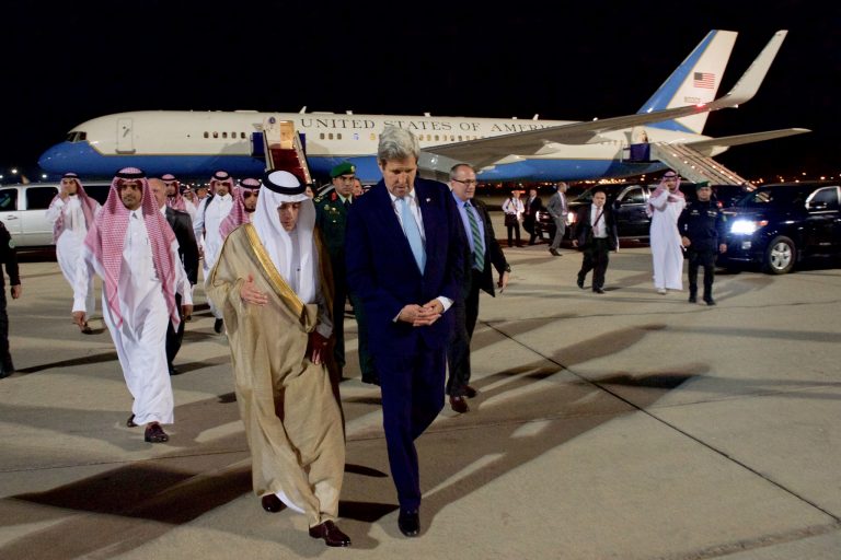 Secretary of State John Kerry and Foreign Minister Adel Al-Jubeir.