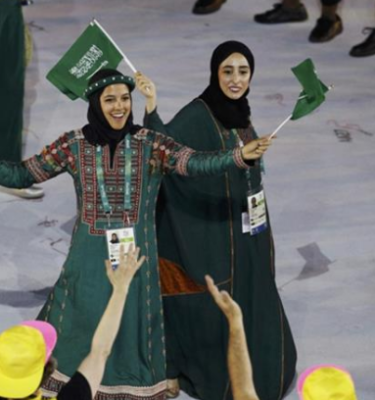 Saudi Olympian Sarah Attar at the Olympic Games in 2016. 