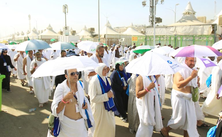 Temperatures soared over 100 degrees during each day of the Hajj.