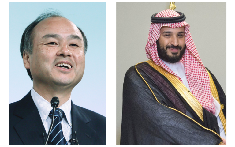 Deputy Crown Prince Mohammed bin Salman with the head of Japan's Softbank.