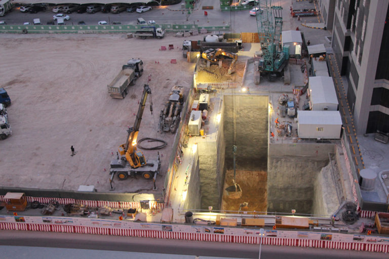 The Riyadh metro under construction in 2017.