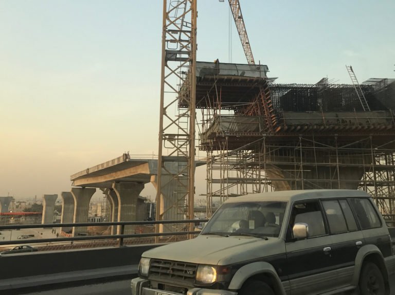 A portion of the Riyadh Metro under construction as of January 2017.