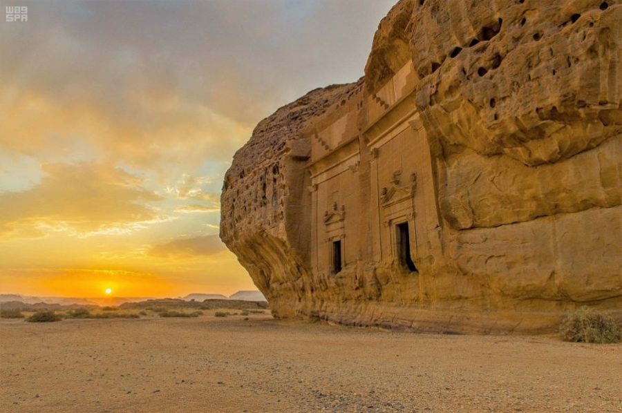 Madain Saleh, an archaeological site located in Al-Ula, in the Madinah Region in the Hejaz, Saudi Arabia.