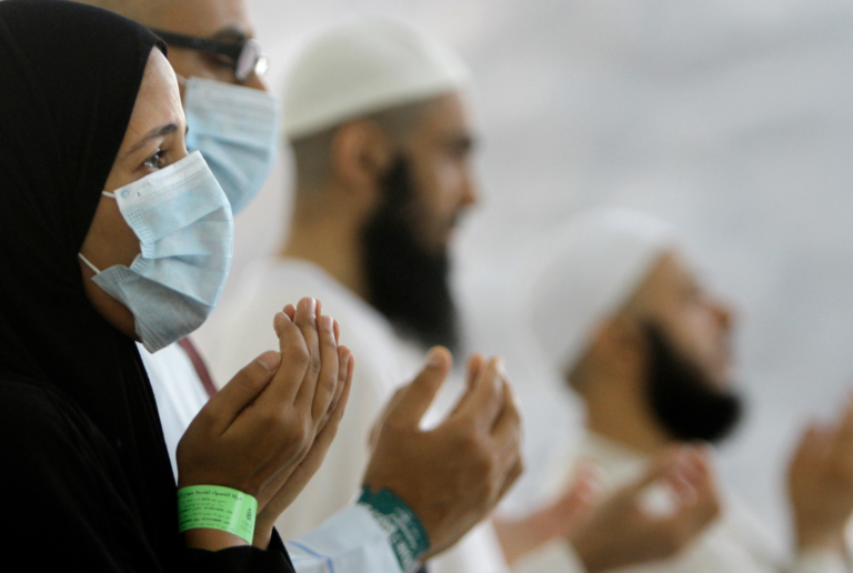 Worshippers at the 2020 Hajj.