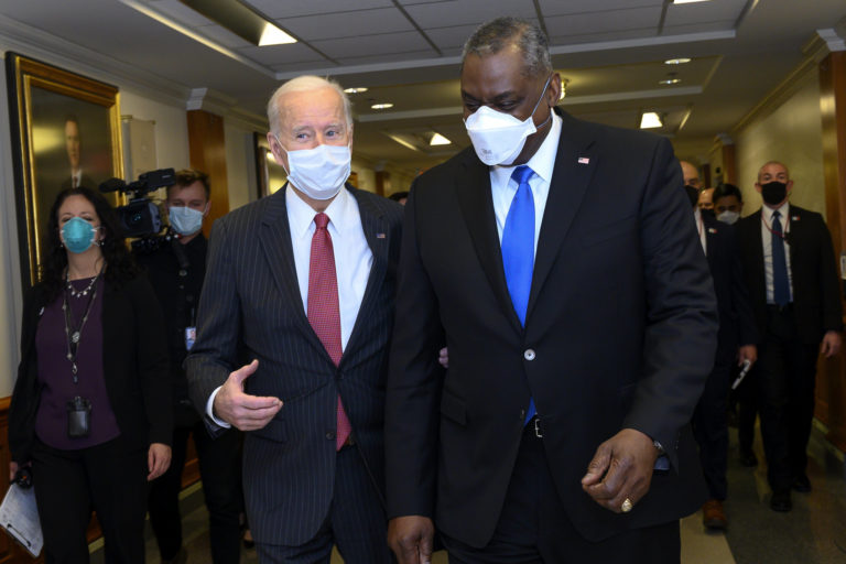 Defense Secretary Lloyd Austin and President Joe Biden.